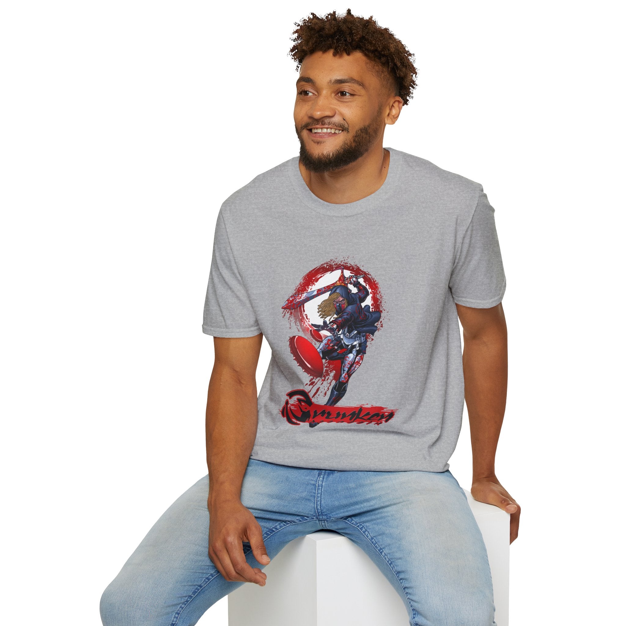 Drunken Assassin Red Samurai Graphic T-Shirt