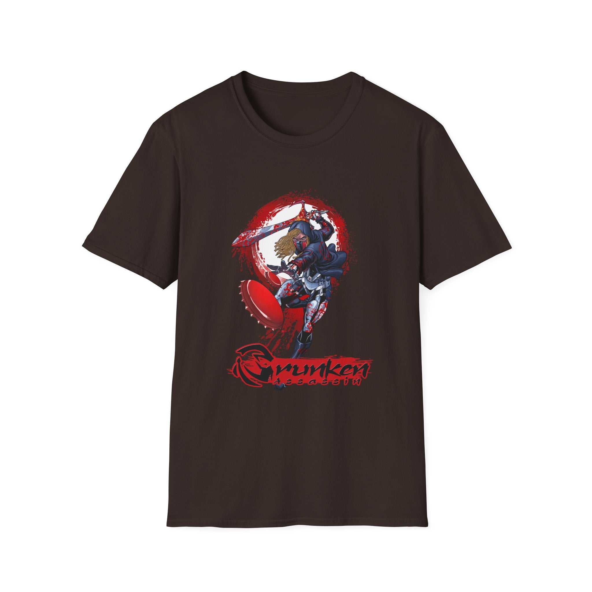 Drunken Assassin Red Samurai Graphic T-Shirt