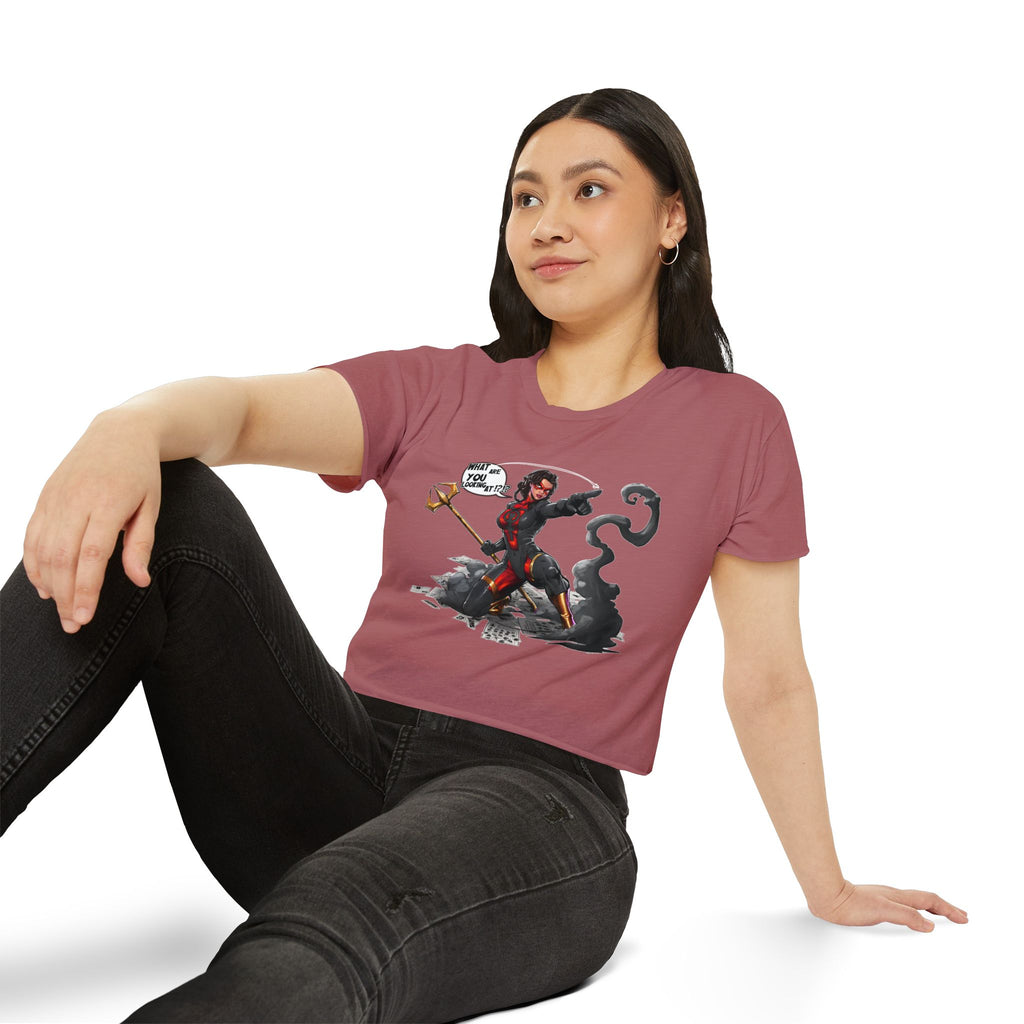 "What Are YOU Looking At?" Danyx Women's Crop Top