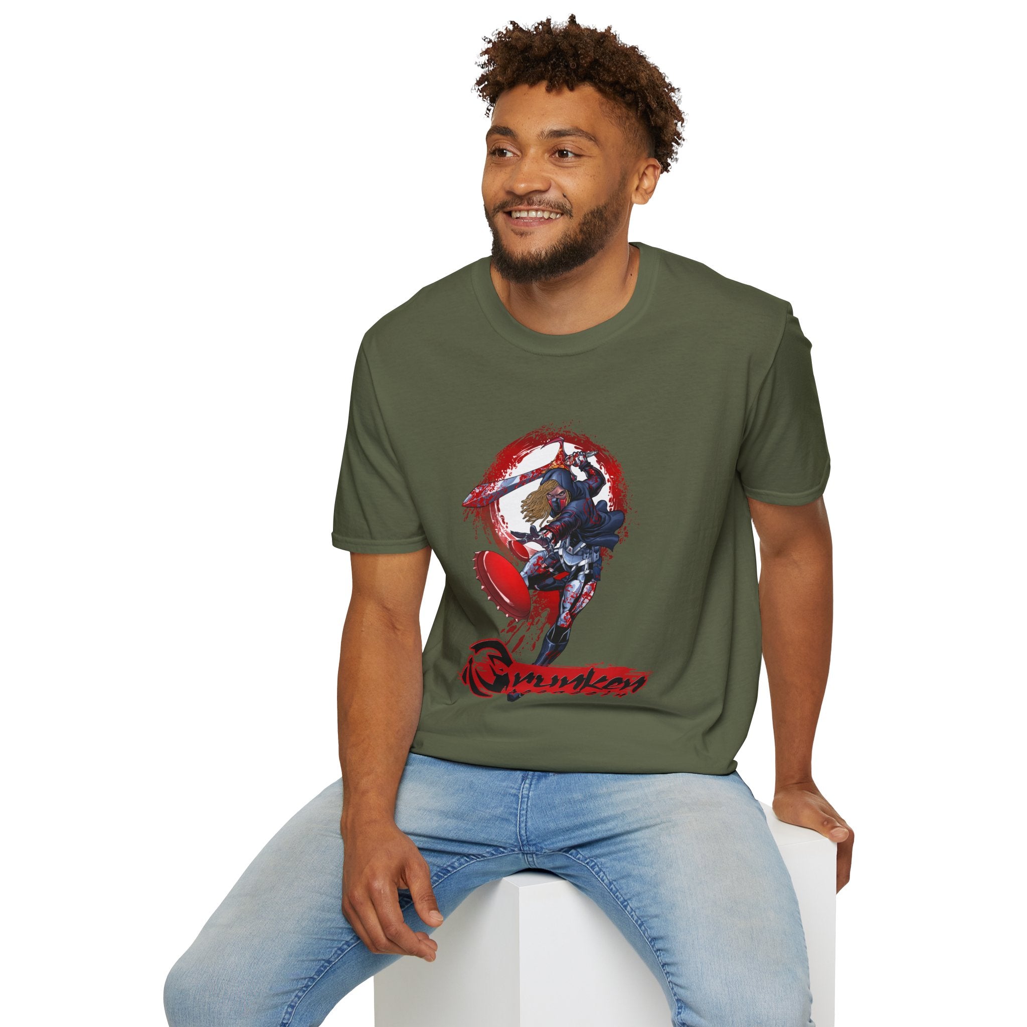 Drunken Assassin Red Samurai Graphic T-Shirt