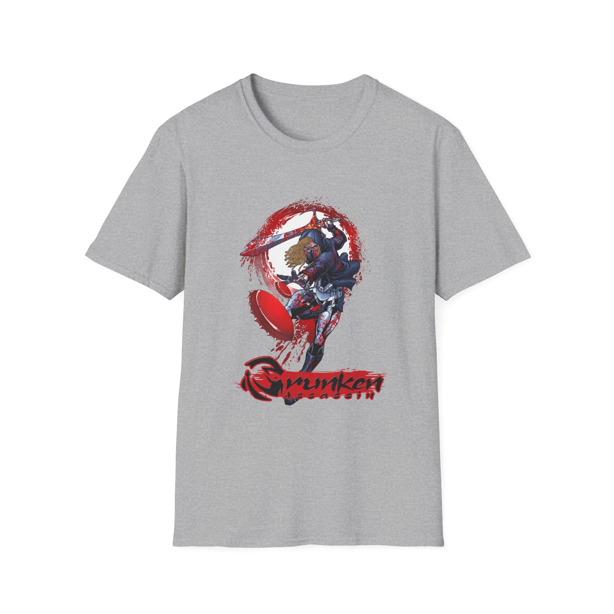 Drunken Assassin Red Samurai Graphic T-Shirt