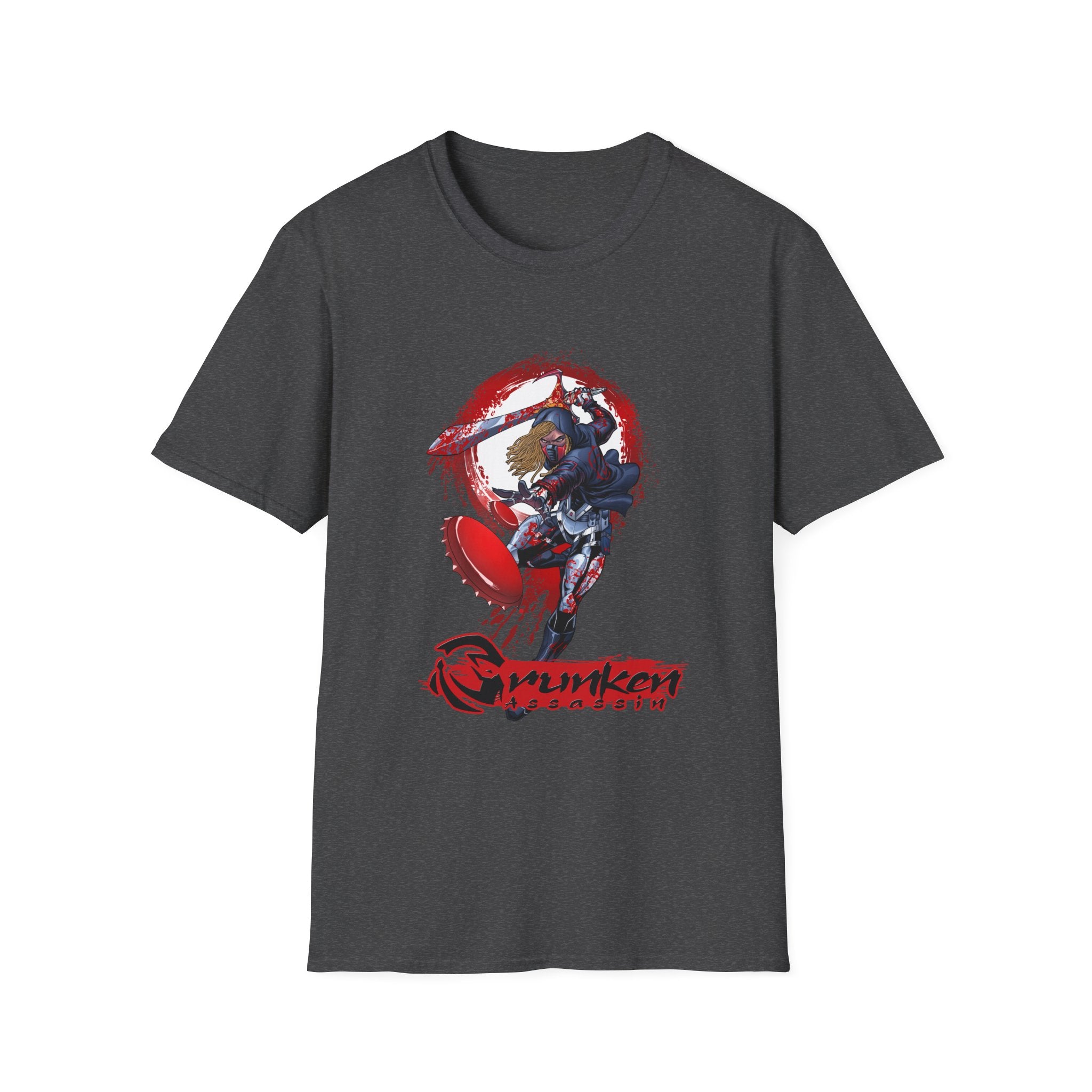 Drunken Assassin Red Samurai Graphic T-Shirt
